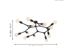 Bocadella Plafond 92cm Svart