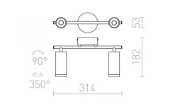 Avlånga Takspotlights|Takspot Med 2 Lampor<Rendl Bogard II Takspotlight Matt nickel LED 2x5W 3000K