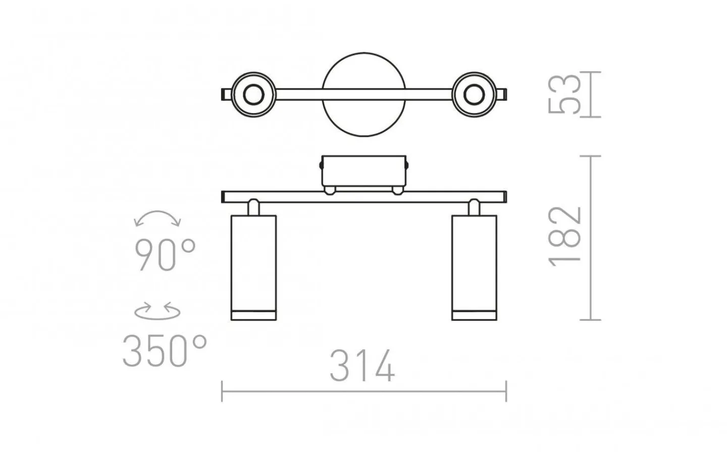 Avlånga Takspotlights|Takspot Med 2 Lampor<Rendl Bogard II Takspotlight Matt nickel LED 2x5W 3000K