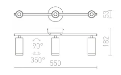 Bogard III Takspotlight Matt nickel LED 3x5W 3000K