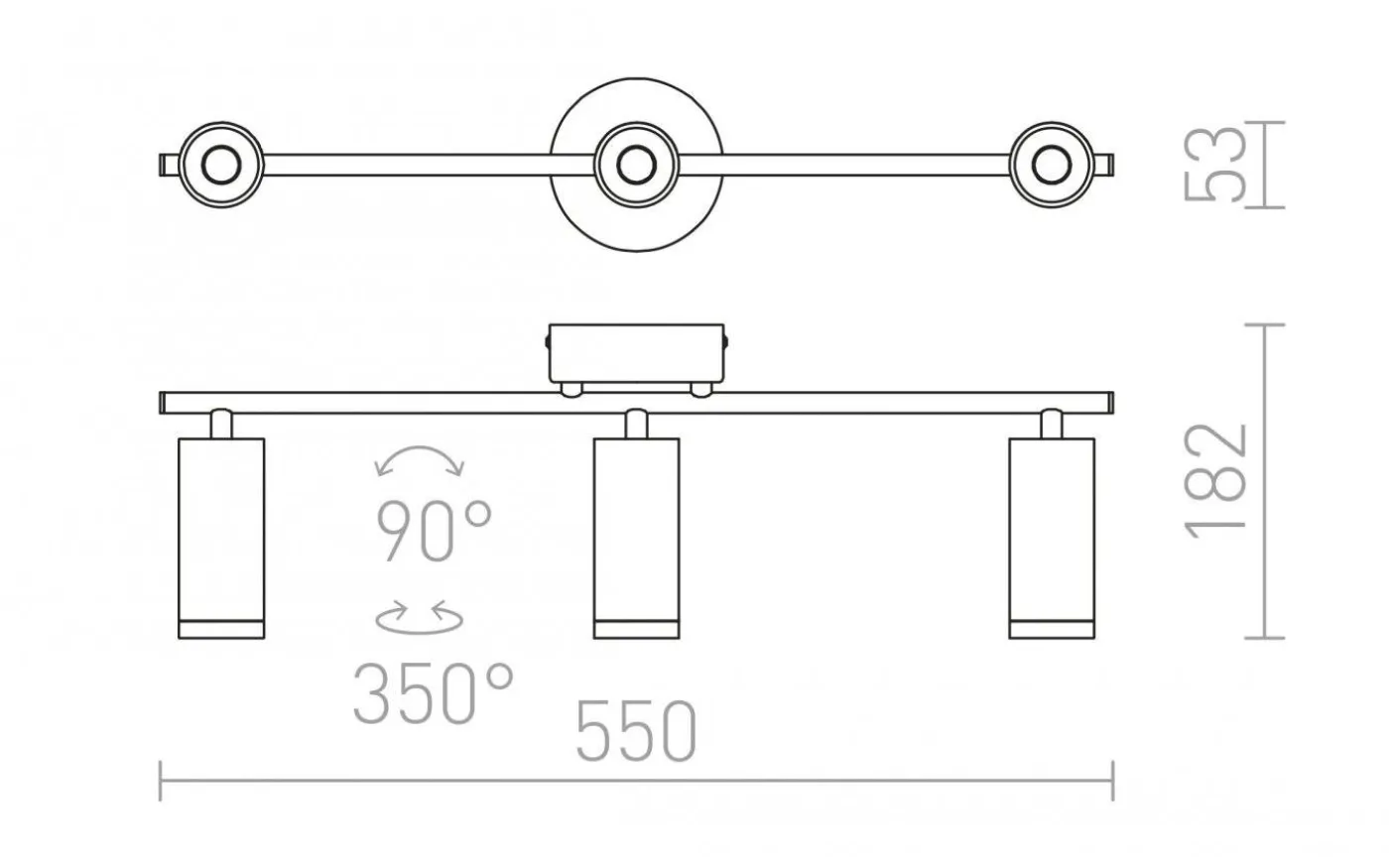 Bogard III Takspotlight Matt nickel LED 3x5W 3000K