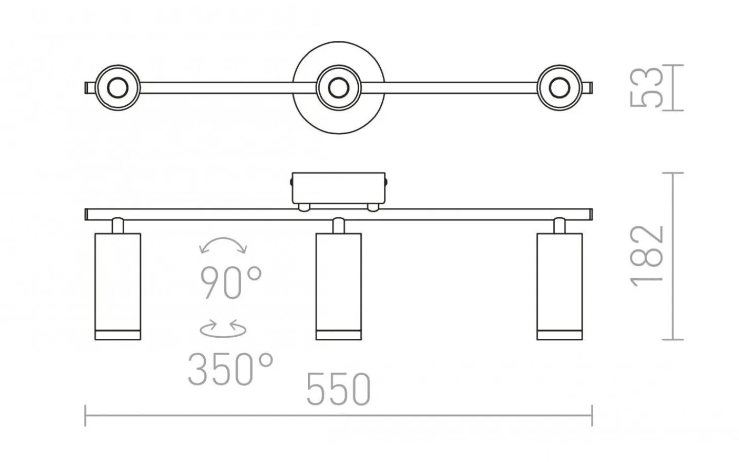 Rendl Bogard III Takspotlight Matt svart LED 3x5W 3000K* Avlånga Takspotlights|Takspot Med 3 Lampor