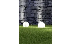 Markbelysning<Reality Bolo Trädgårdsboll 40cm E27 vit IP44