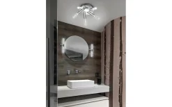 Badrumslampor Tak<Trio Lighting Bolsa H2O Plafond LED rund krom/bubbelglas IP44