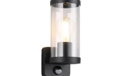 Bonito Vägglampa E27 mattsvart rörelsesensor IP44