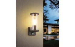 Bonito Vägglampa E27 rostfri rörelsesensor IP44