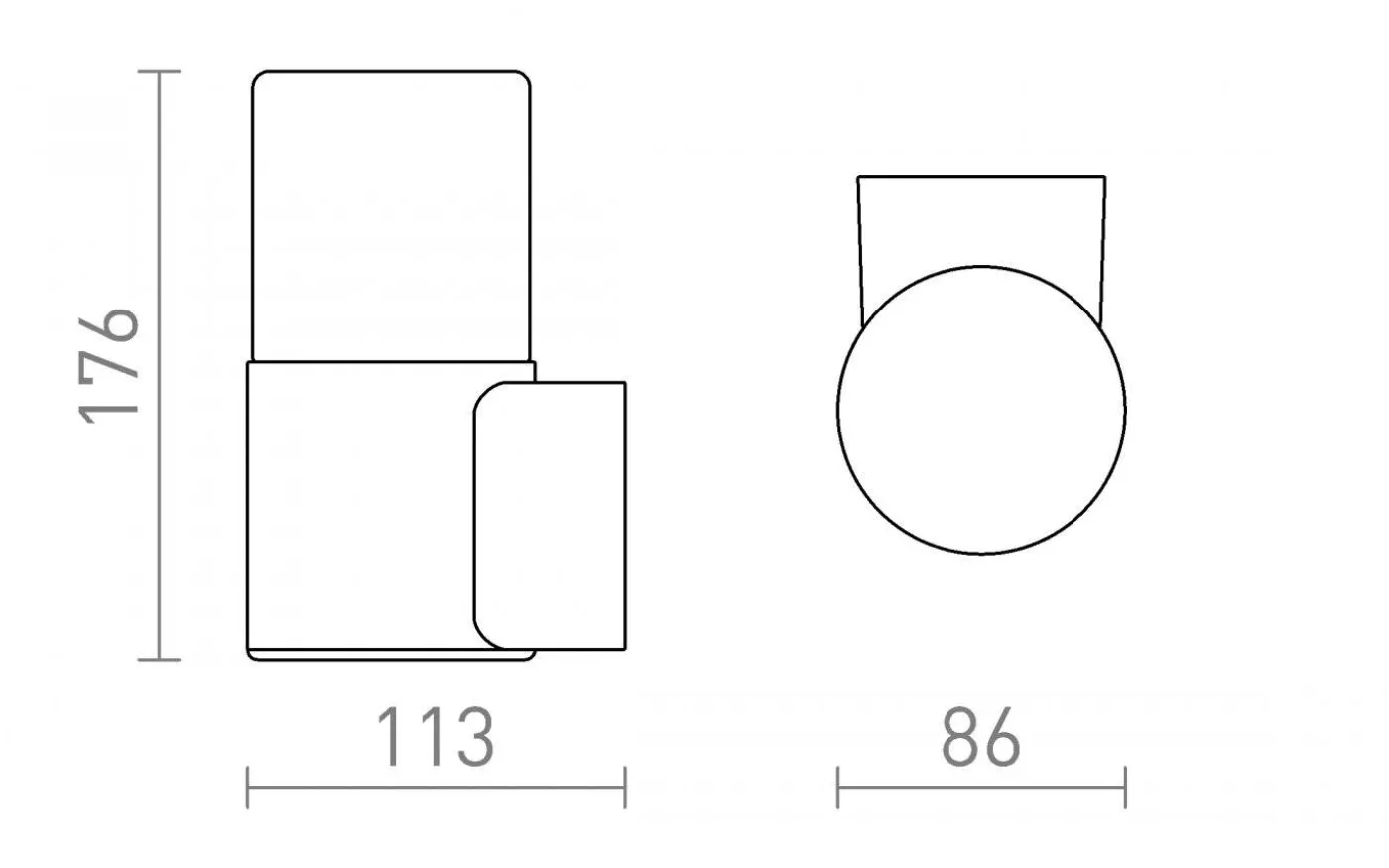 Bonnie Vägglampa Antracit/Opal IP44