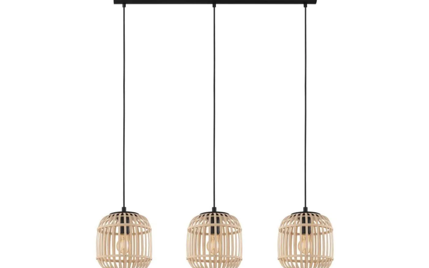 Bordesley Taklampa 91cm 3L Svart/Natur