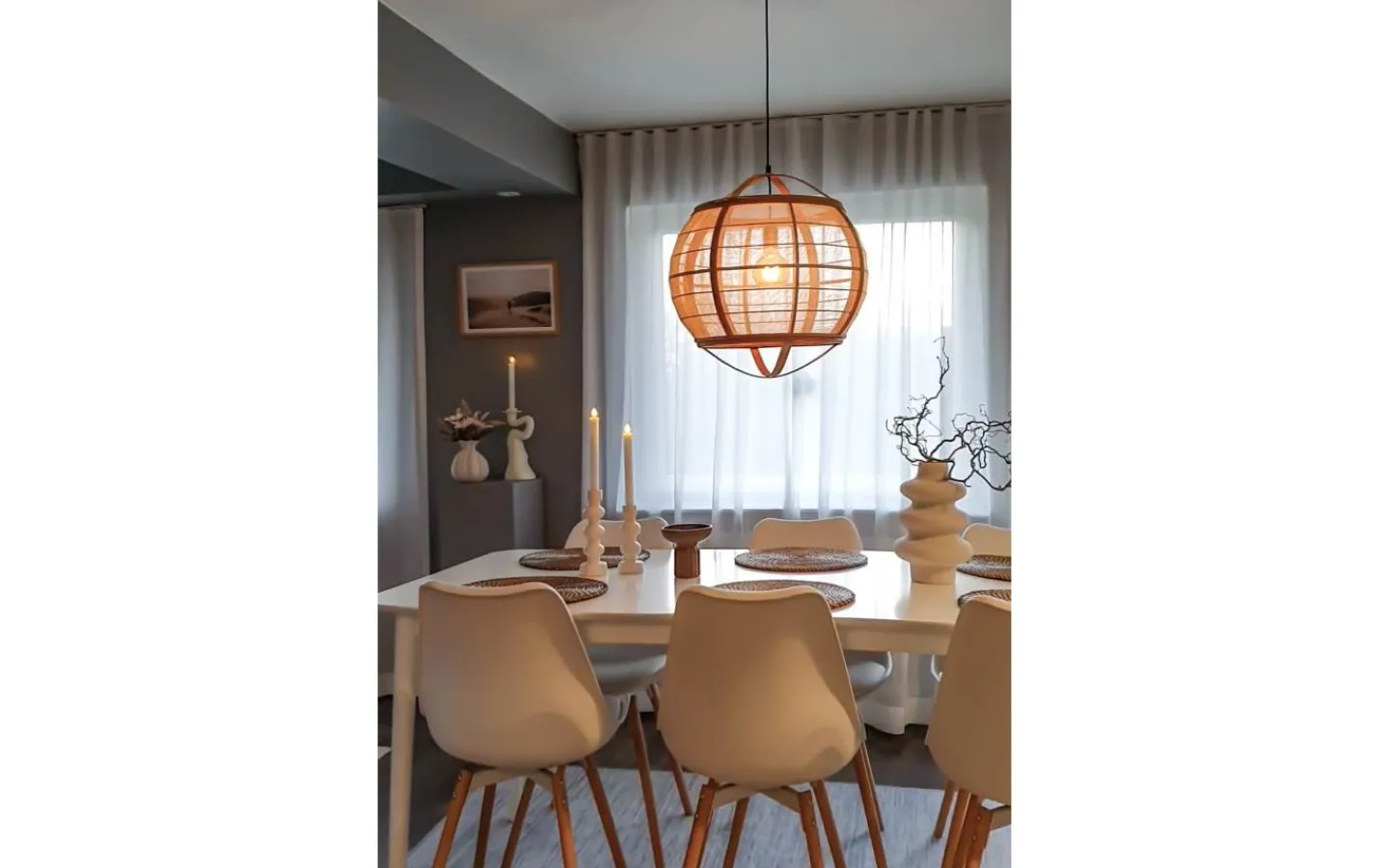 Aneta Borneo Taklampa 50cm Natur* Stora Taklampor Ø50-69 Cm