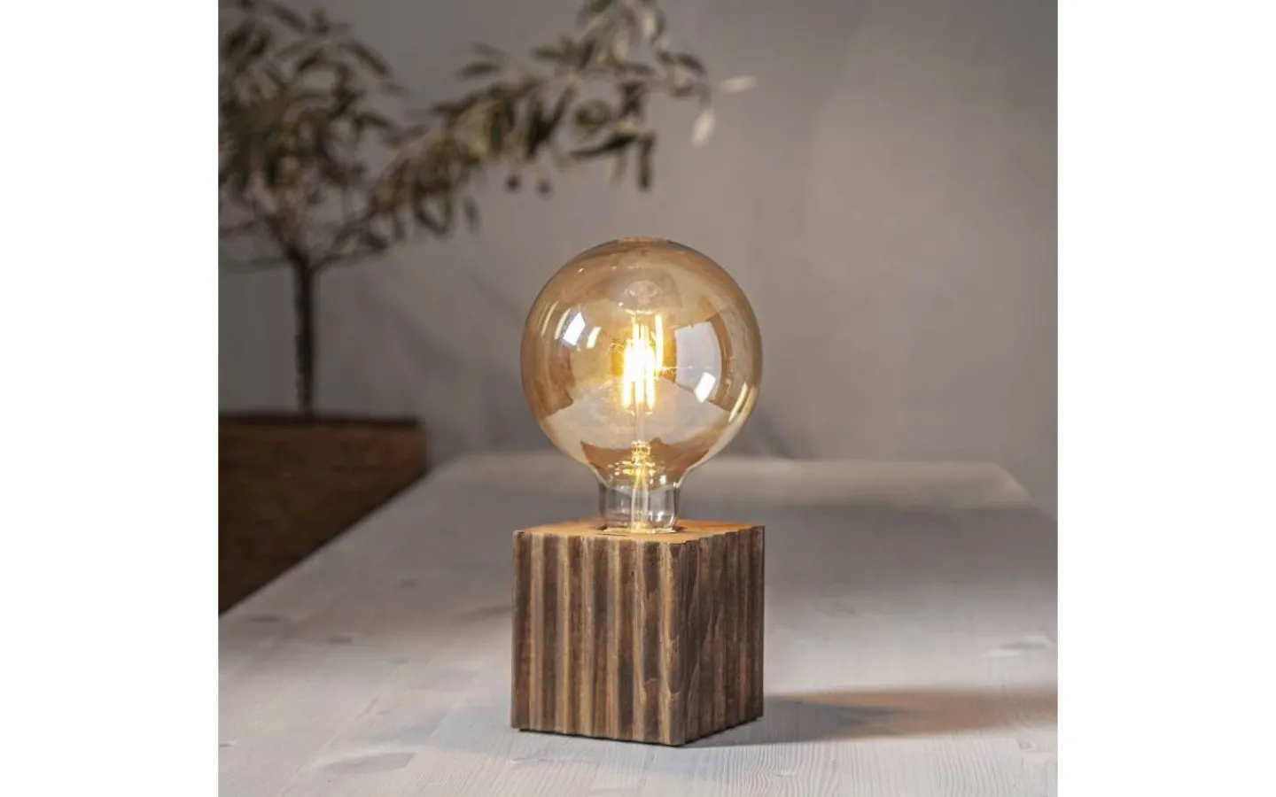 Bordslampor<Star Trading Box Bordslampa 10cm Brun Trä