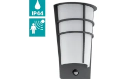 Vägglampor Utomhus<Eglo Breganzo Fasadlampa Rörelse LED 3000K 2x2,5W Antracit IP44