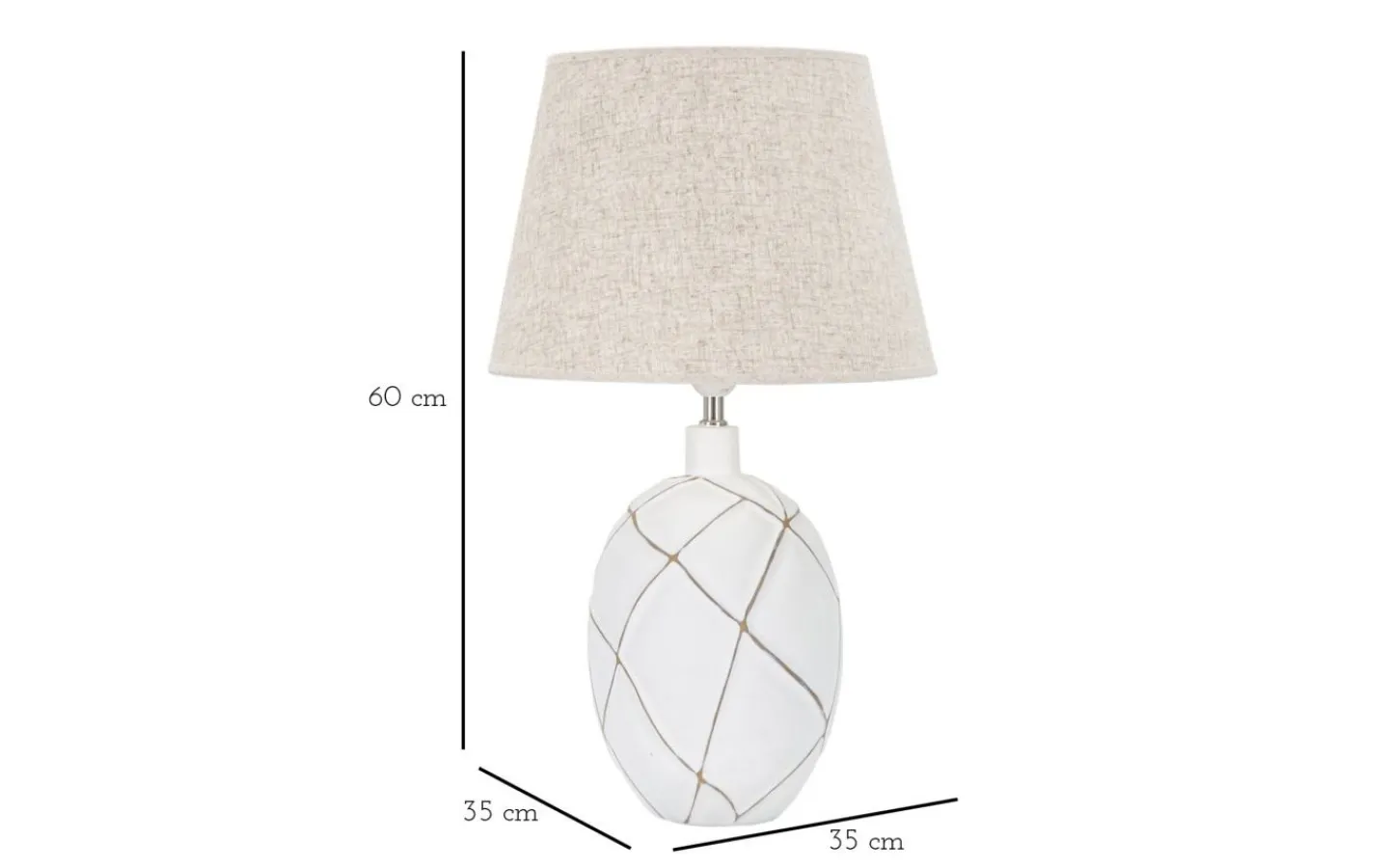 Mauro Ferretti Brillante Bordslampa 60cm Vit/Beige* Bordslampor