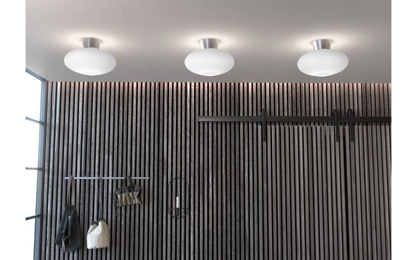 Belid Bullo XL Plafond 38cm Aluminium/Opal* Badrum|Hall & Trappa