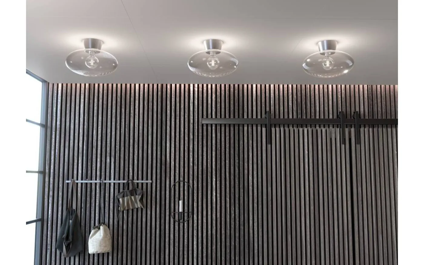 Bullo XL Plafond 38cm Aluminium/Klar