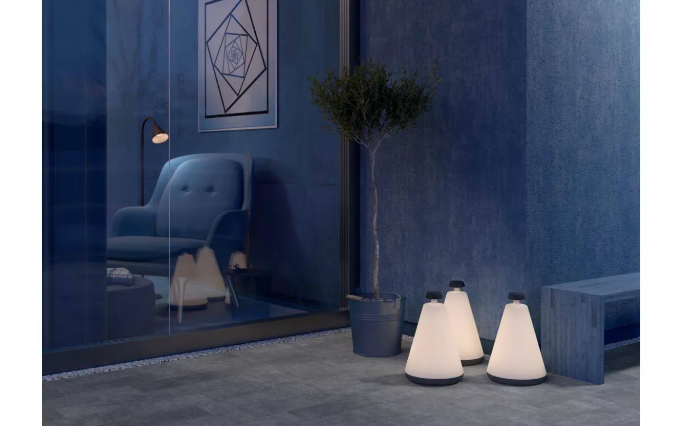 Buoy Uppladdningsbar Golvlampa 36cm LED 4W 3000K Grå IP44