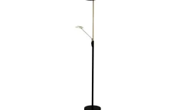 Aneta Cadiz Golvlampa 186cm LED 28W+5W 3000K Svart/Mässing* Uplight|Golvläslampor