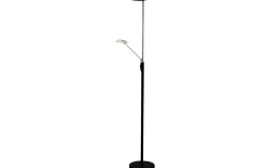 Aneta Cadiz Golvlampa 186cm LED 28W+5W 3000K Svart/Mässing* Uplight|Golvläslampor