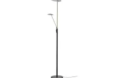 Aneta Cadiz Golvlampa 186cm LED 28W+5W 3000K Svart/Mässing* Uplight|Golvläslampor