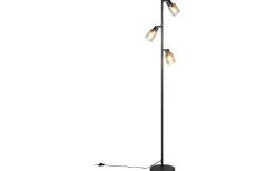 Reality Cadiz Golvlampa 3-delad E14 matt svart/bärnsten* Golvlampor|Golvläslampor