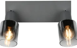 Takspot Med 2 Lampor<Reality Cadiz Spotlight 2-delad E14 antracit/förkromad