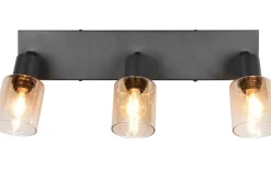 Reality Cadiz Spotlight 3-delad E14 matt svart/bärnsten* Avlånga Takspotlights|Takspot Med 3 Lampor