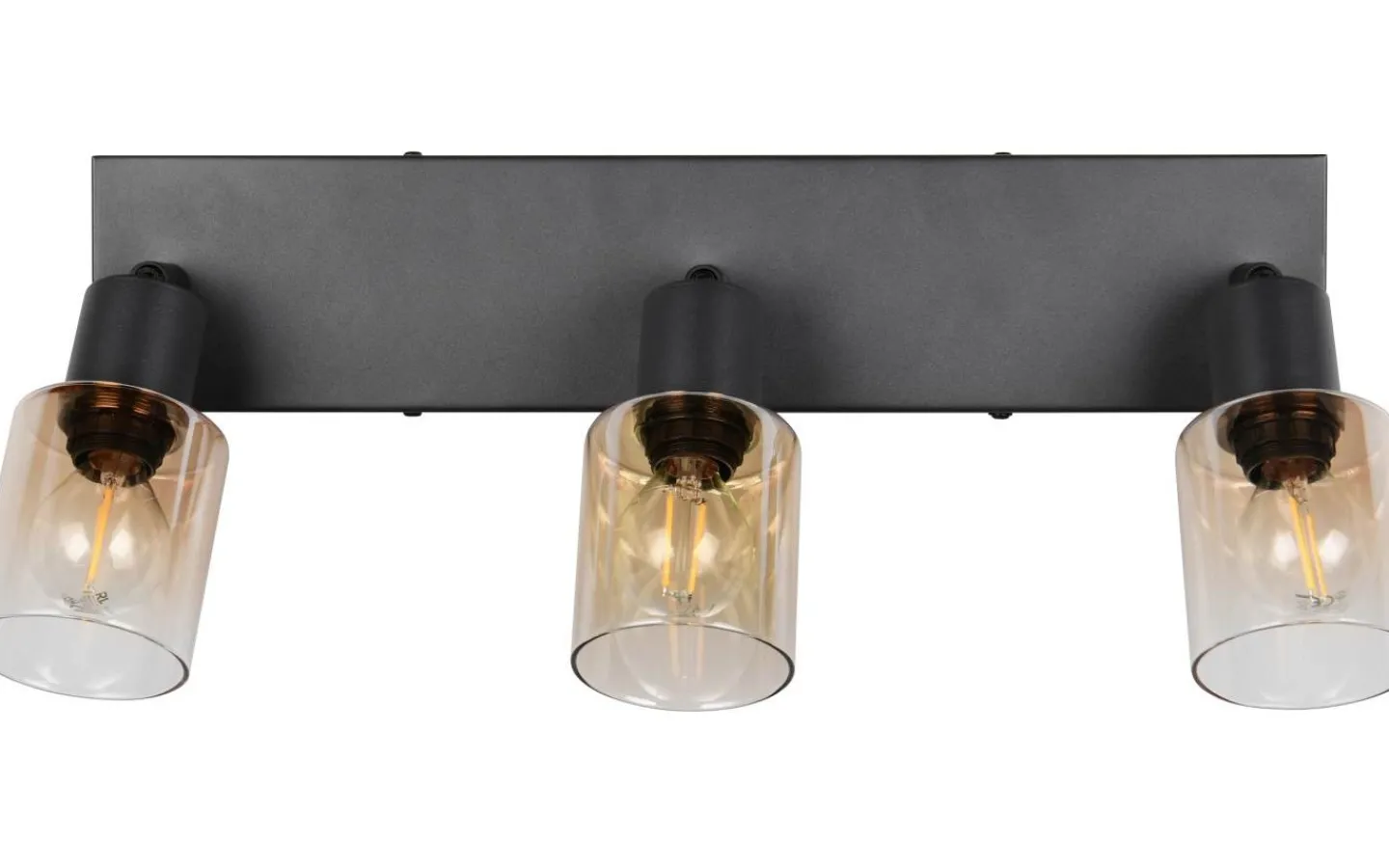 Reality Cadiz Spotlight 3-delad E14 matt svart/bärnsten* Avlånga Takspotlights|Takspot Med 3 Lampor