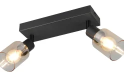 Takspot Med 2 Lampor<Reality Cadiz Spotlight 2-delad E14 matt svart/bärnsten