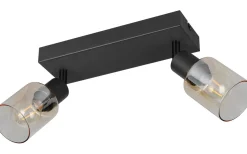 Takspot Med 2 Lampor<Reality Cadiz Spotlight 2-delad E14 matt svart/bärnsten