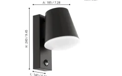 Vägglampor Utomhus<Eglo Caldiero Fasadlampa Rörelse Antracit IP44