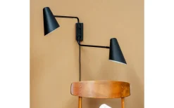 Dyberg Larsen Cale Vägglampa Svart med 2 Stavar* Läslampor