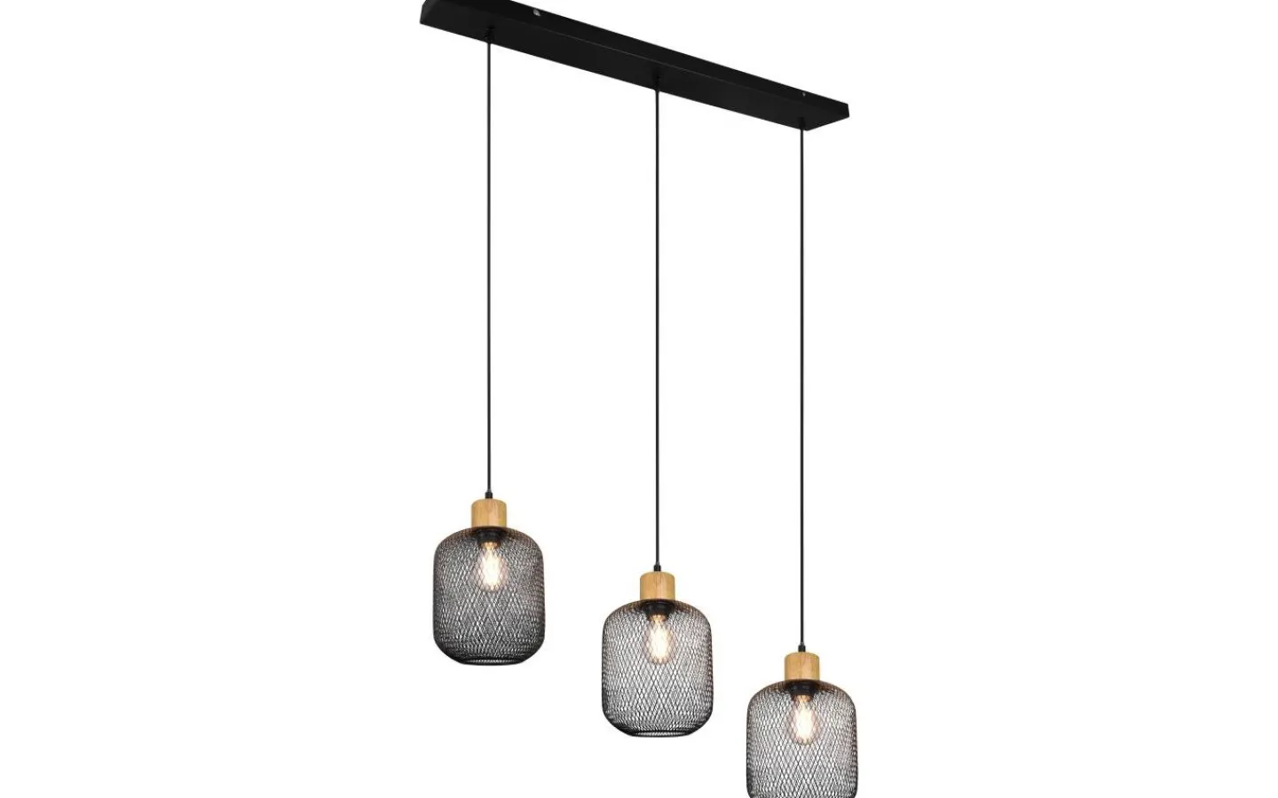 Avlånga Taklampor<Reality Calimero Takpendel 3-delad E27 mattsvart