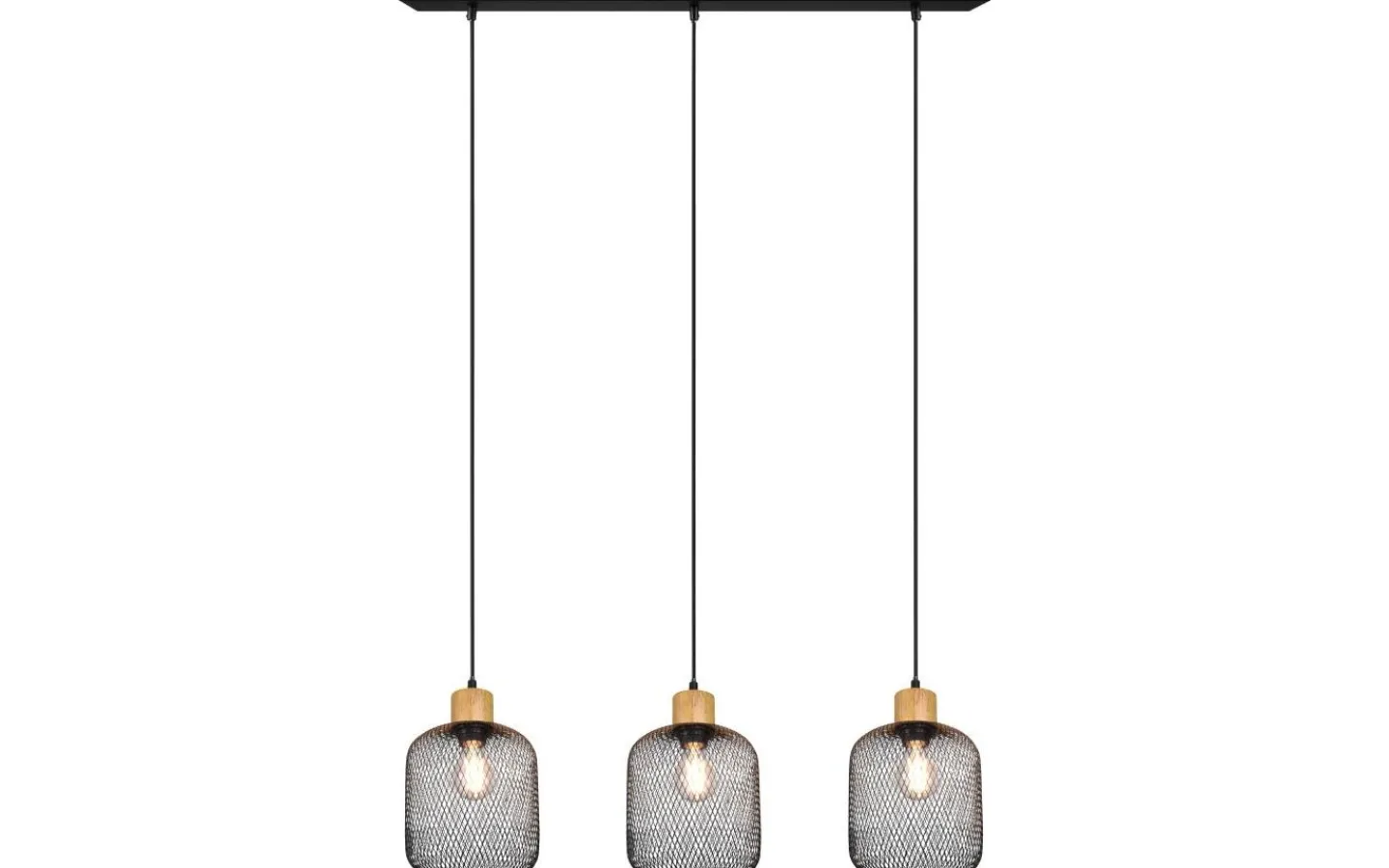 Avlånga Taklampor<Reality Calimero Takpendel 3-delad E27 mattsvart