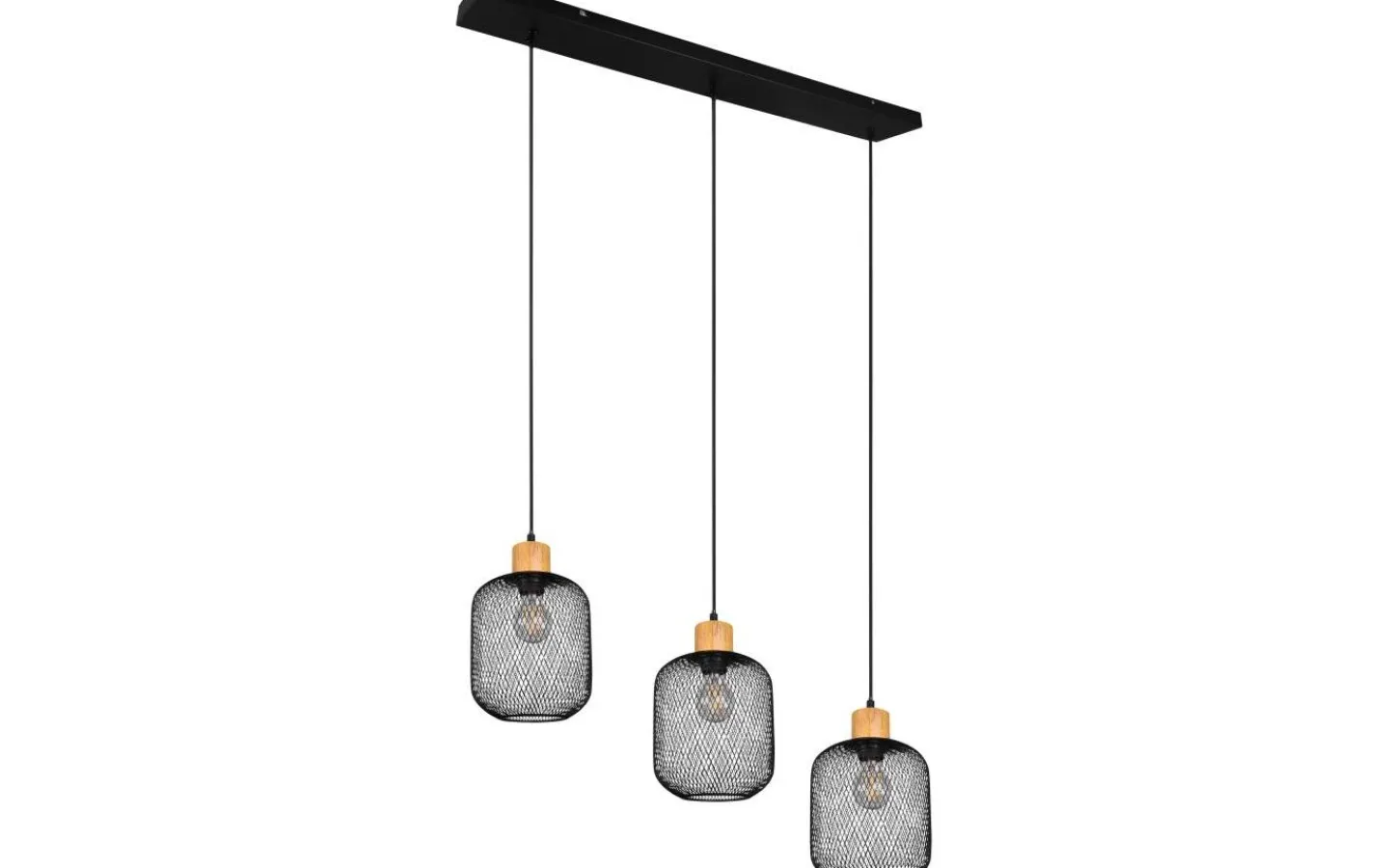 Avlånga Taklampor<Reality Calimero Takpendel 3-delad E27 mattsvart