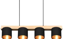 Cameron Takpendel 4-delad E14 svart/trä