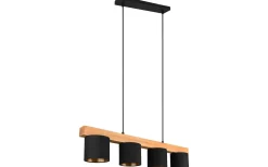 Cameron Takpendel 4-delad E14 svart/trä