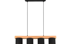 Cameron Takpendel 4-delad E14 svart/trä