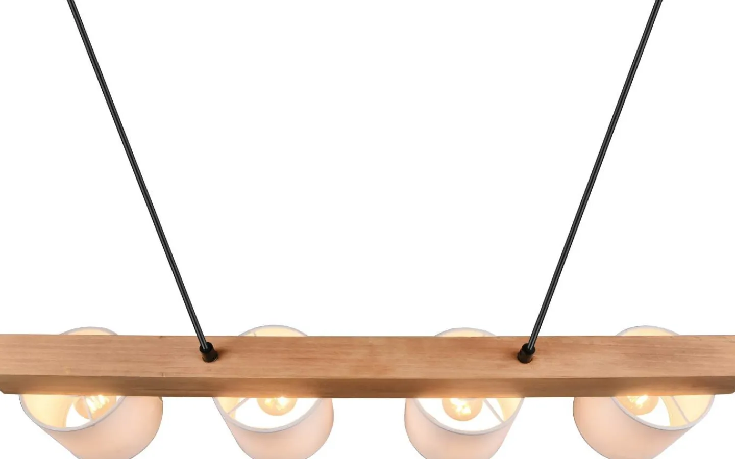 Avlånga Taklampor<Reality Cameron Takpendel 4-delad E14 vit/trä