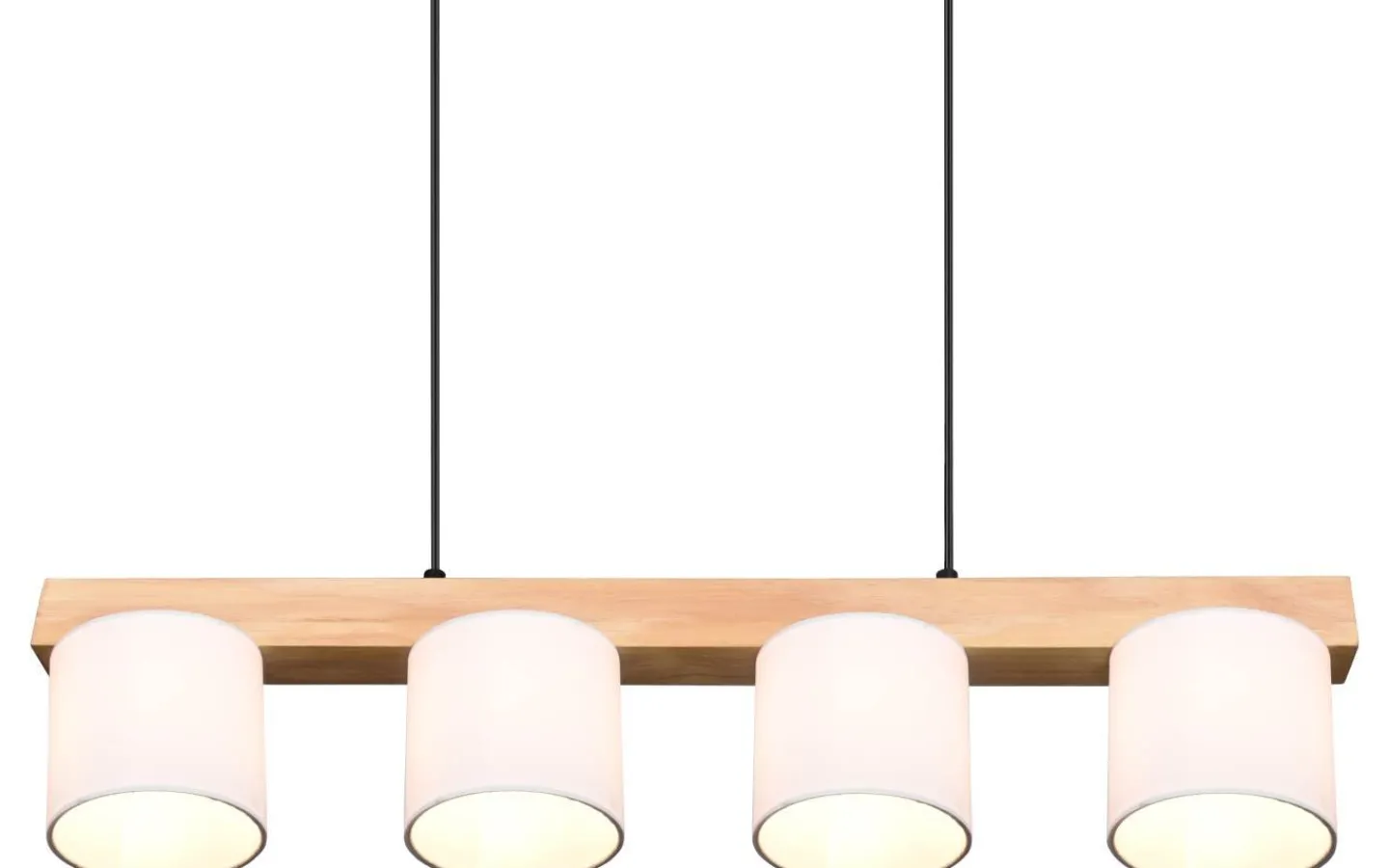 Avlånga Taklampor<Reality Cameron Takpendel 4-delad E14 vit/trä