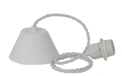 Hallbergs Canberra Upphänge E27 1,2m Twistad Vit* Takupphäng|Sladdställ Med Sockel