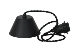 Hallbergs Canberra Upphänge E27 1,2m Twistad Svart* Takupphäng|Sladdställ Med Sockel