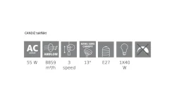 Eglo Candiz Takfläkt 106cm Nickel Med Belysning* Takfläktar