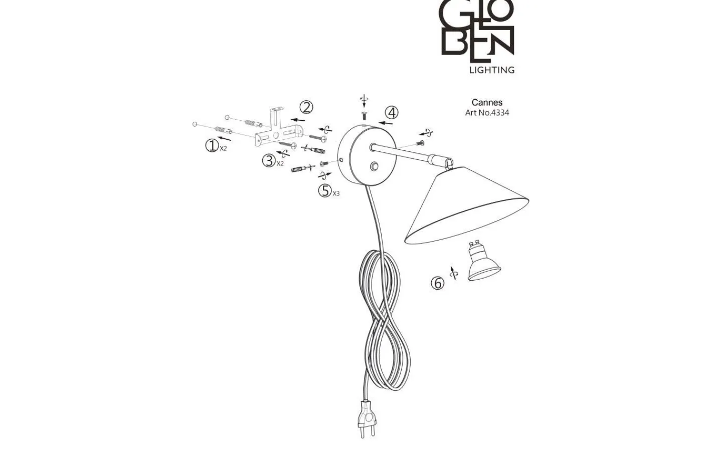 Läslampor<Globen Lighting Cannes Vägglampa 20cm Mud