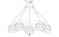 Eglo Cantallops Taklampa 69cm 5L Svart* Stora Taklampor Ø50-69 Cm