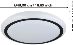 Capasso Plafond 48cm LED 3000K 19,5W Svart/Vit