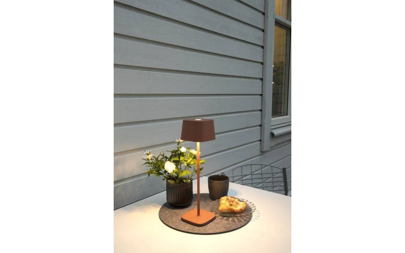 Capri Uppladdningsbar Bordslampa LED 36cm Terrakotta IP54