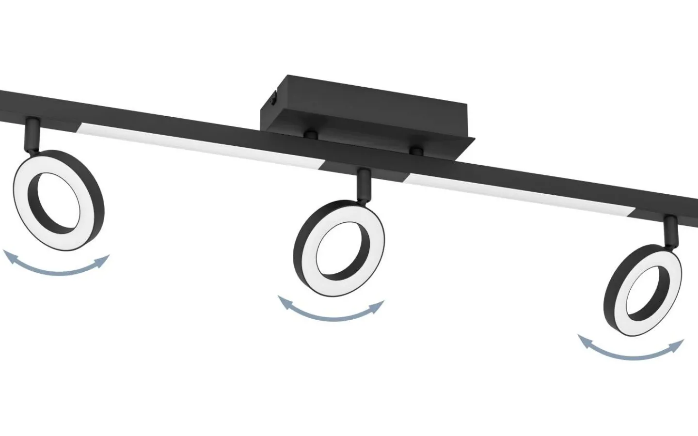 Eglo Cardillio 2 Takspotlight 39cm LED 3000K 3x3,2W + 2x3,3W Svart* Avlånga Takspotlights|Takspot Med 3 Lampor