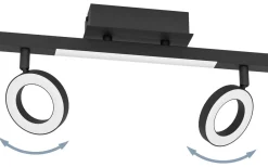 Avlånga Takspotlights|Takspot Med 2 Lampor<Eglo Cardillio 2 Takspotlight 39cm LED 3000K 2x3,2W + 3,3W Svart