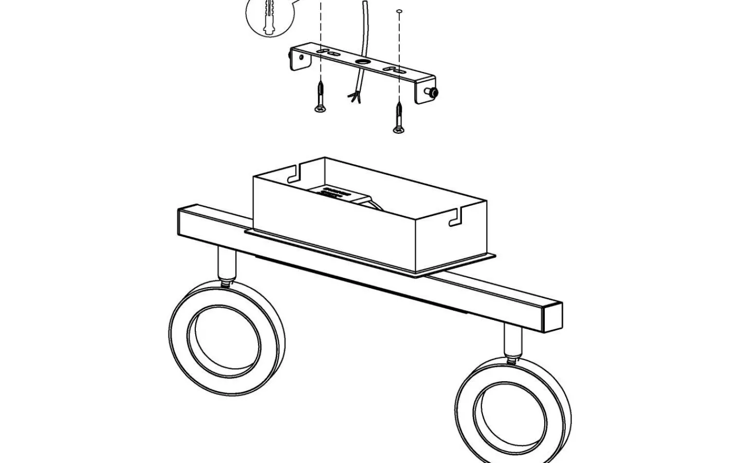 Eglo Cardillio Takspotlight 39cm LED 3000K 2x3,2W + 3,3W Krom* Avlånga Takspotlights|Takspot Med 2 Lampor