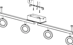 Avlånga Takspotlights|Takspot Med Minst 4 Lampor<Eglo Cardillio Takspotlight 9cm LED 3000K 4x3,2W + 2x3,3W Krom