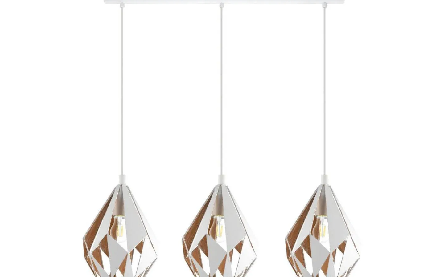 Eglo Carlton Taklampa 81cm 3L Vit/Guld* Avlånga Taklampor